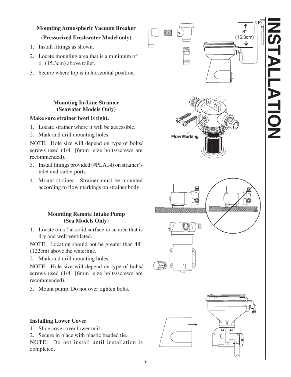 Installation | Raritan Engineering Crown Head II User Manual | Page 9 / 16