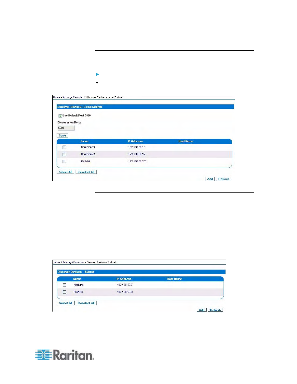 To access a discovered device, Discovering devices on the dominion kx ii subnet | Raritan Engineering KX2-864 User Manual | Page 56 / 321