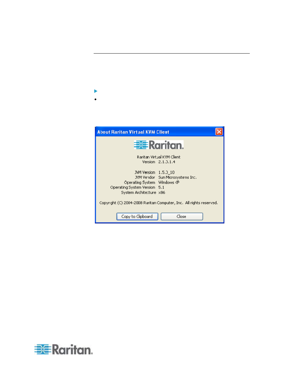 Help options, To obtain version information | Raritan Engineering KX2-864 User Manual | Page 84 / 321
