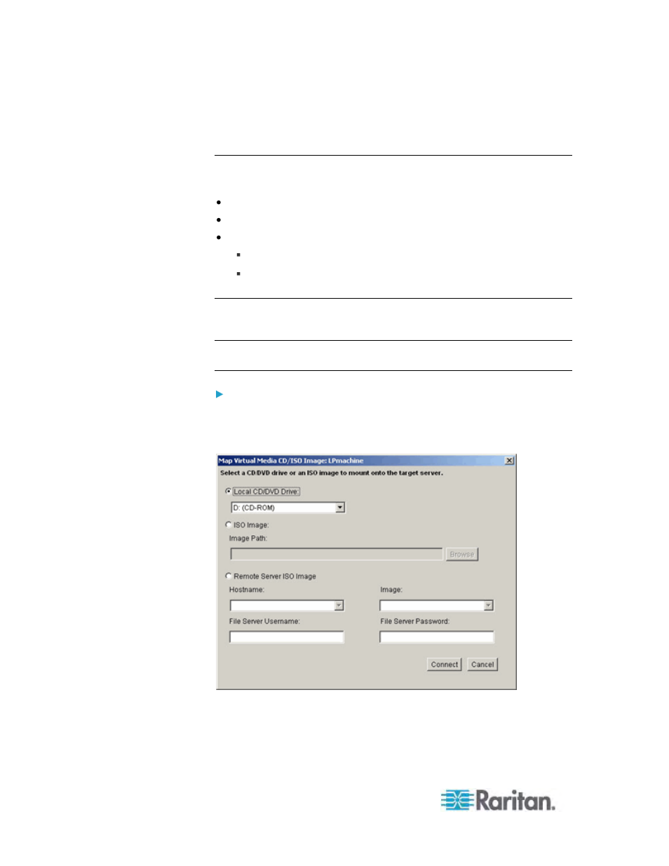 Conditions when read/write is not available, Cd-rom/dvd-rom/iso images, To access a cd-rom, dvd-rom, or iso image | Raritan Engineering KX2-864 User Manual | Page 93 / 321