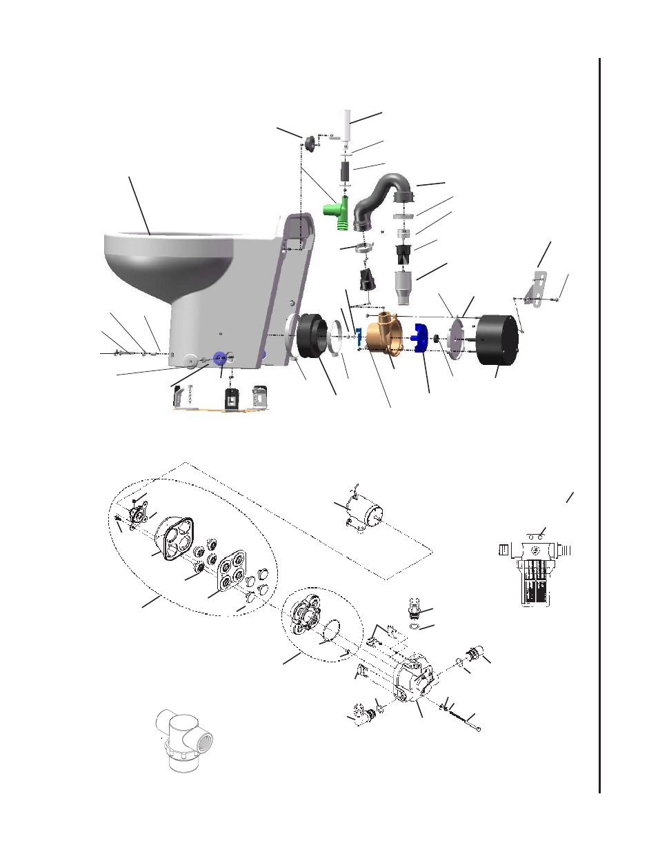 Exploded parts, Marine elegance exploded parts view | Raritan Engineering toilet User Manual | Page 19 / 20