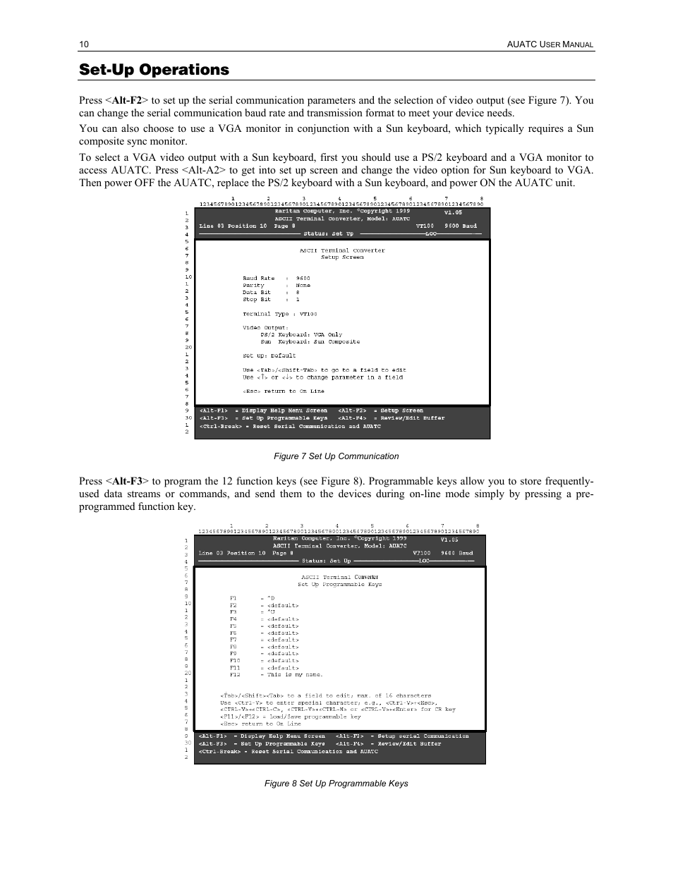 Set-up operations | Raritan Engineering AUATC User Manual | Page 18 / 20