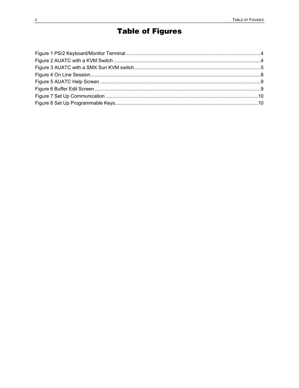 Table of figures | Raritan Engineering AUATC User Manual | Page 8 / 20