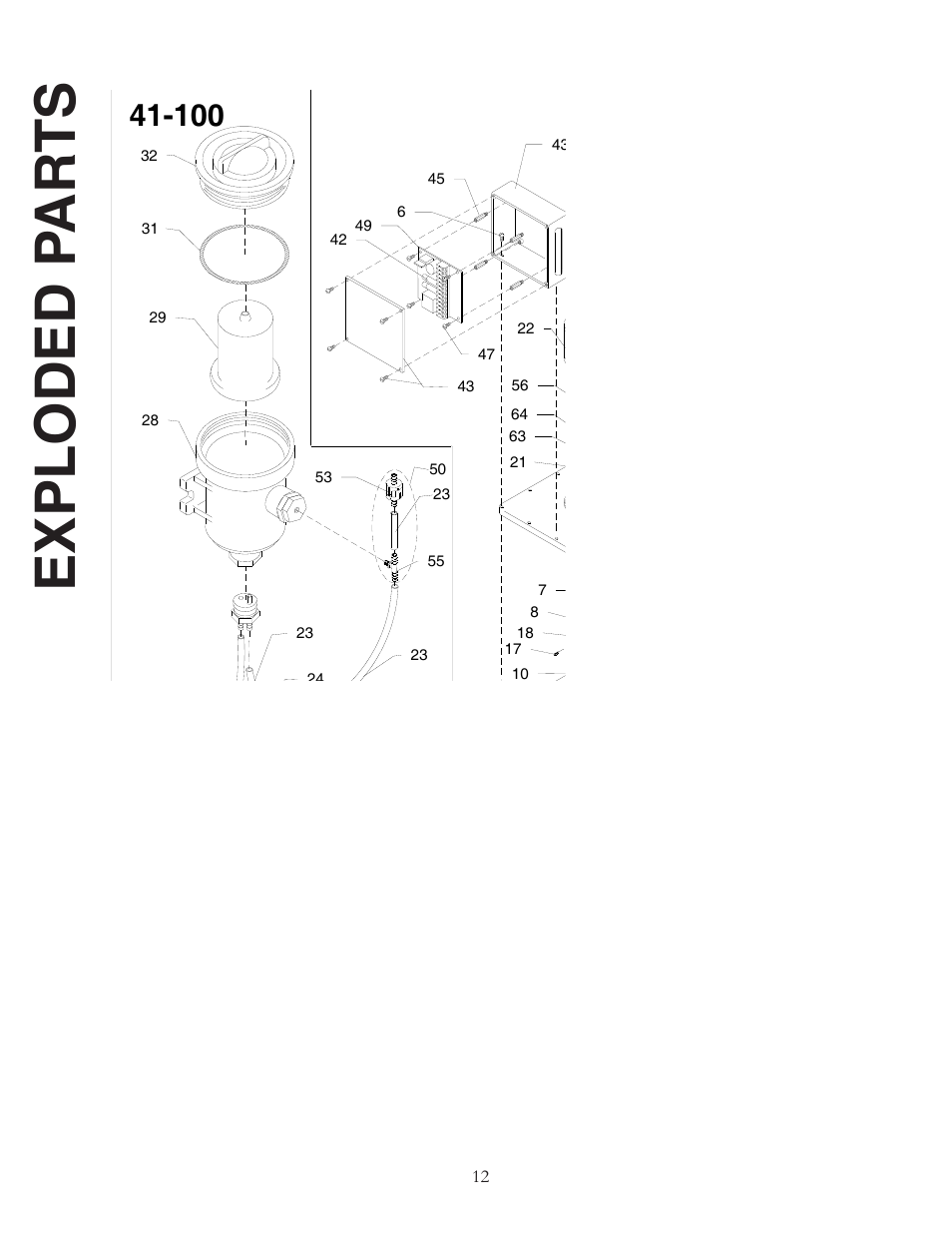 Exploded p arts | Raritan Engineering PST*03 User Manual | Page 12 / 16
