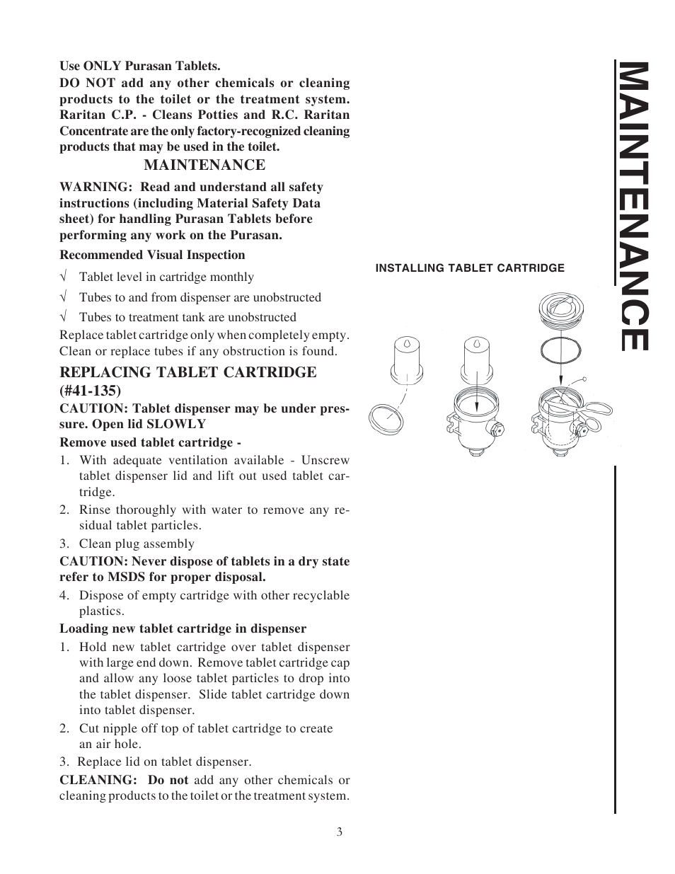 Maintenance | Raritan Engineering PST*03 User Manual | Page 3 / 16