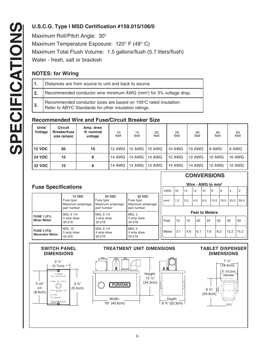 Specifica tions | Raritan Engineering PST*03 User Manual | Page 6 / 16