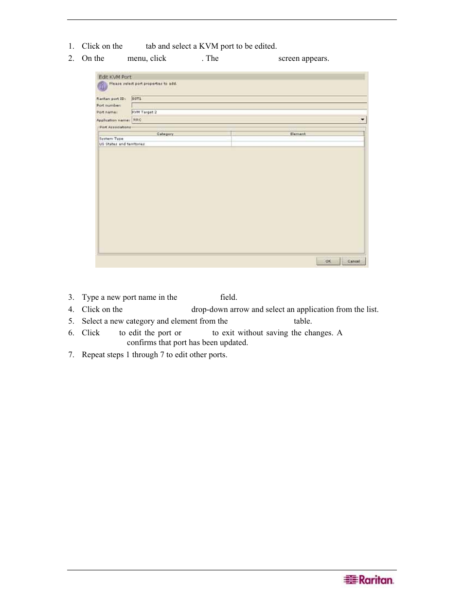 Edit a kvm port, Figure 110 edit kvm port screen | Raritan Engineering Command Center CC-SG User Manual | Page 105 / 270