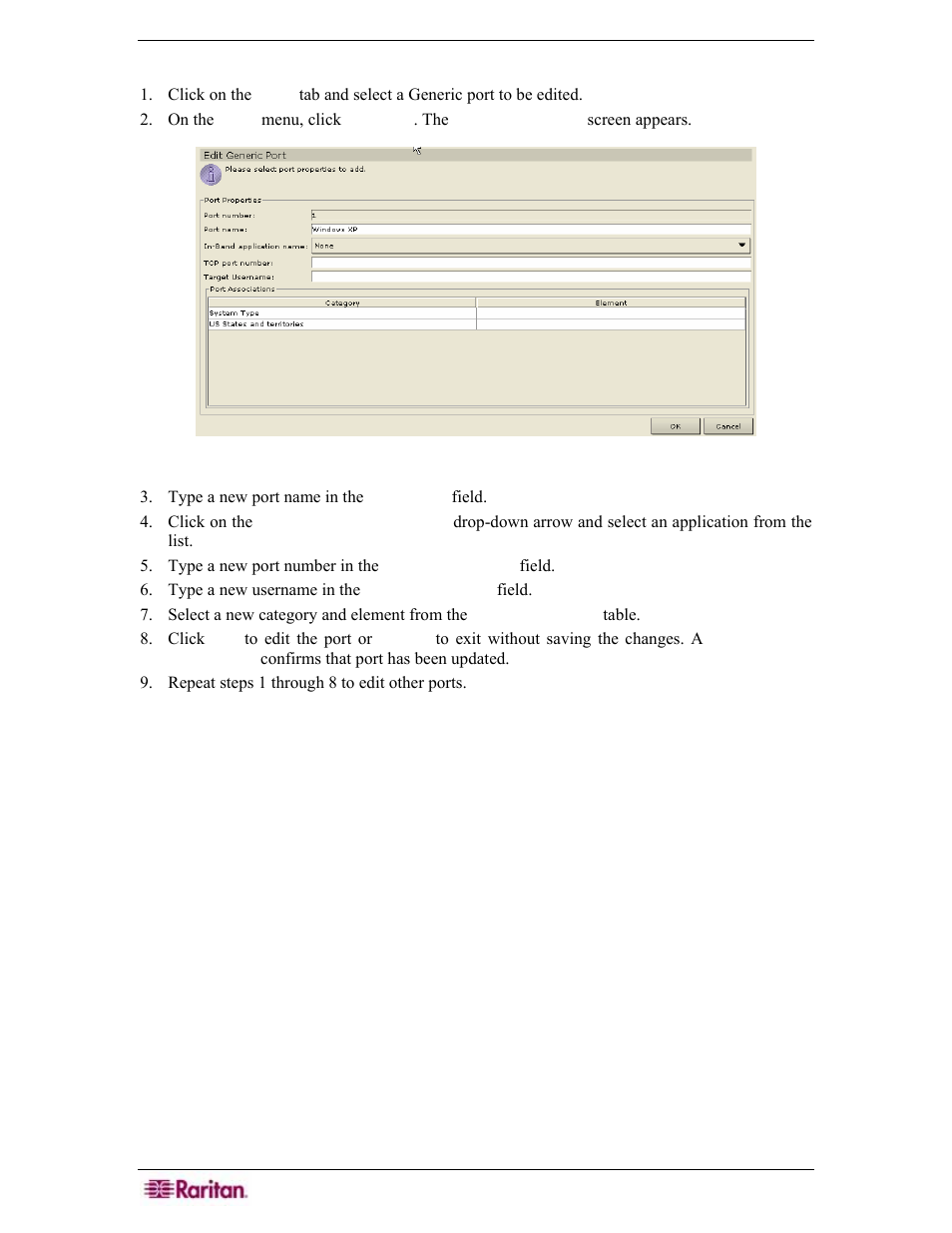 Edit a generic port, Figure 111 edit generic port screen | Raritan Engineering Command Center CC-SG User Manual | Page 106 / 270
