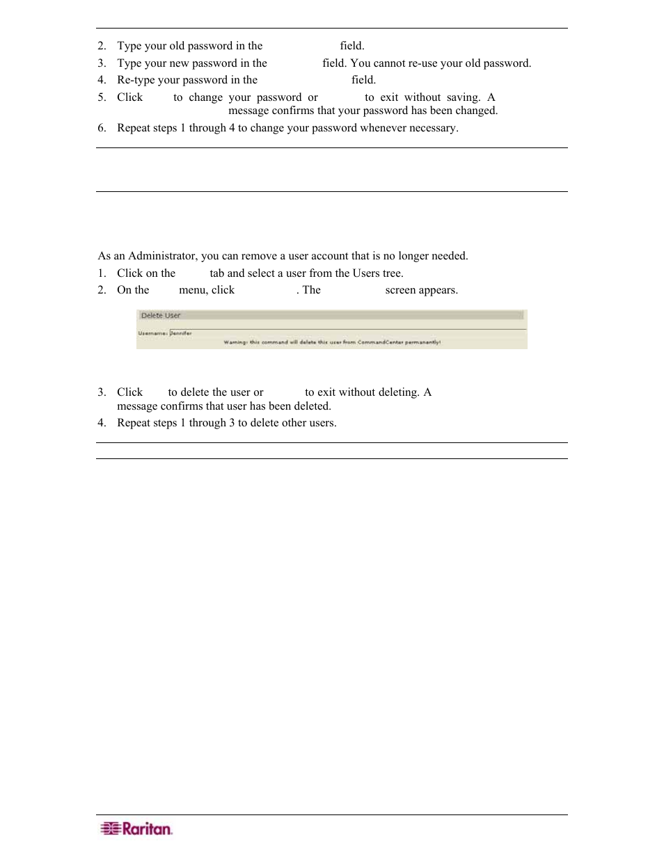 Delete user, Figure 120 delete user screen | Raritan Engineering Command Center CC-SG User Manual | Page 112 / 270
