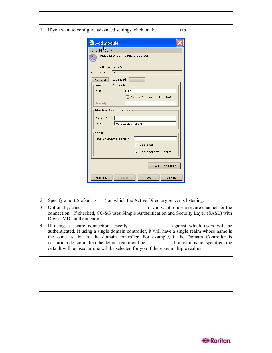Advanced settings on cc-sg | Raritan Engineering Command Center CC-SG User Manual | Page 135 / 270