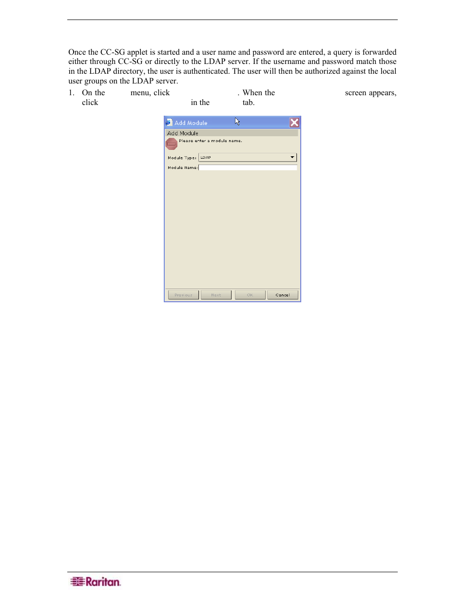 Ldap (netscape), Figure 150 security manager add module screen | Raritan Engineering Command Center CC-SG User Manual | Page 140 / 270