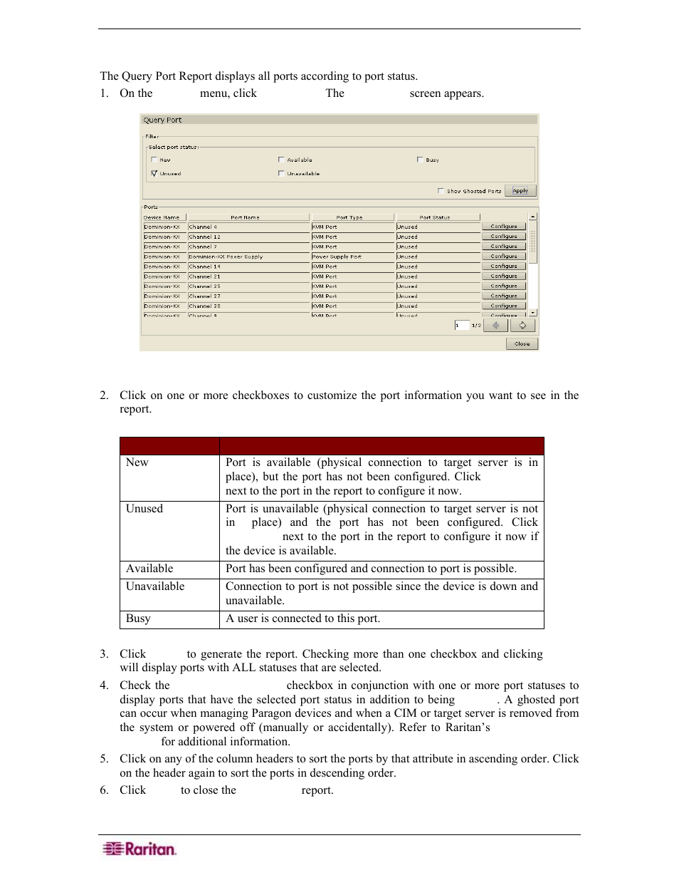 Query port report, Figure 176 query port report | Raritan Engineering Command Center CC-SG User Manual | Page 164 / 270