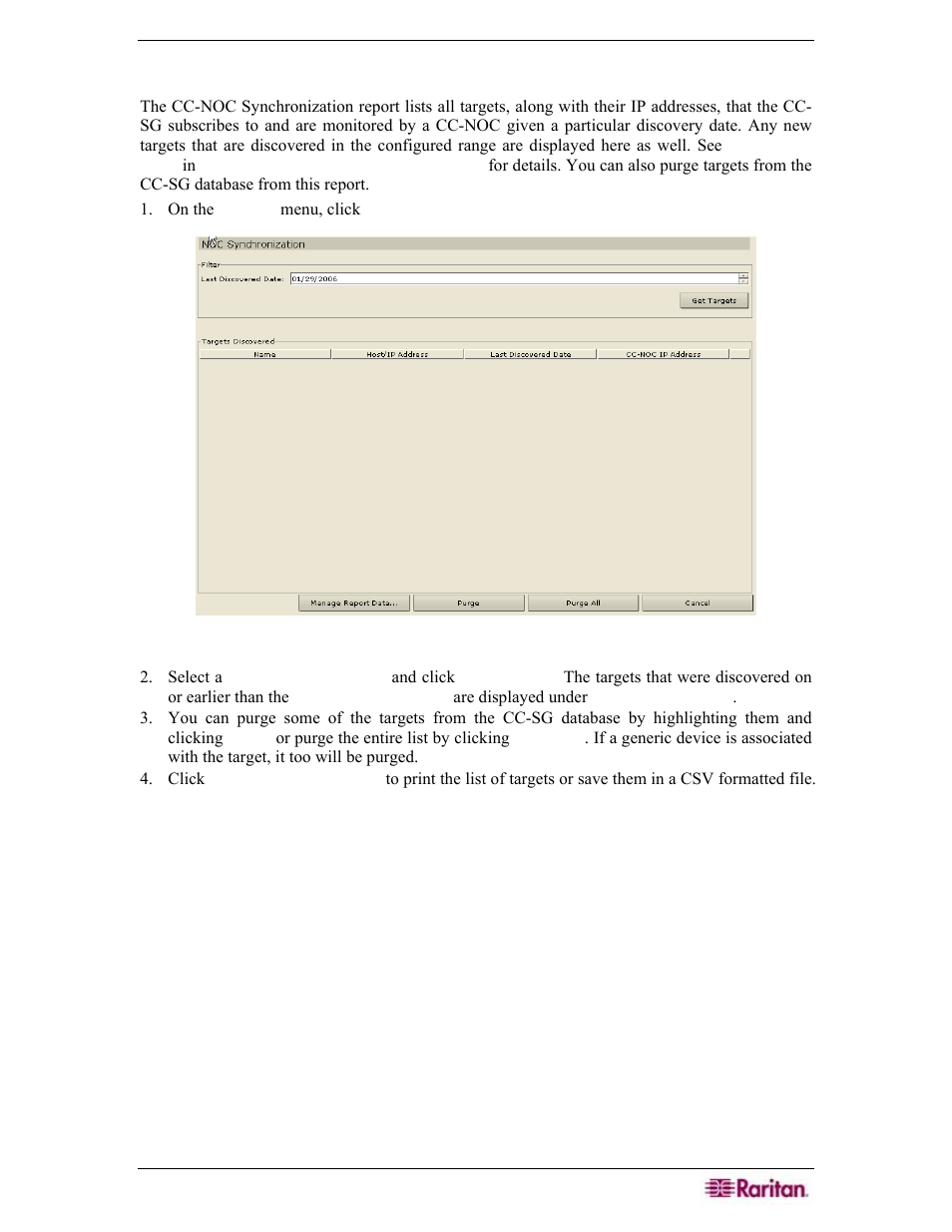 Cc-noc synchronization report, Figure 179 cc-noc synchronization report | Raritan Engineering Command Center CC-SG User Manual | Page 167 / 270