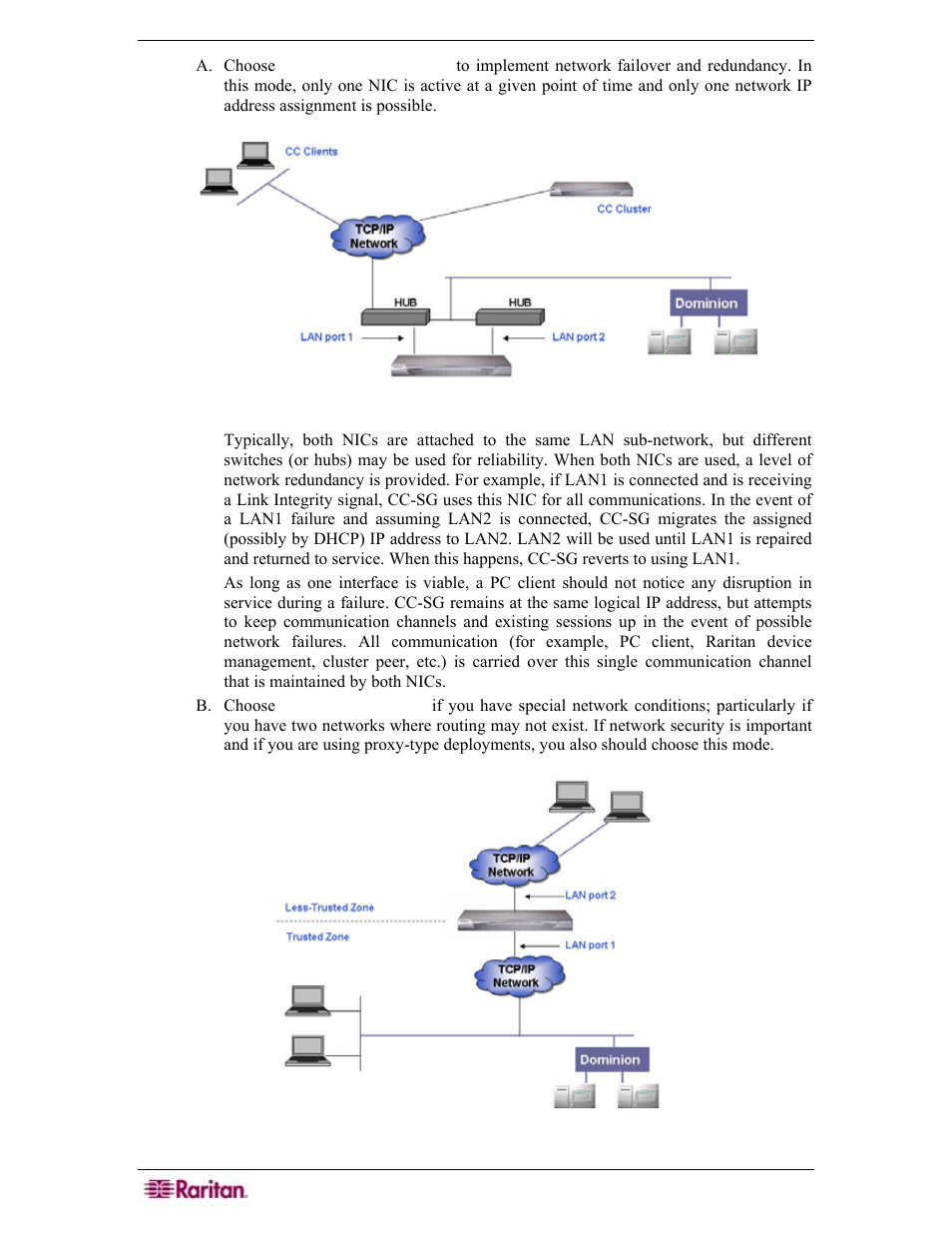 Figure 193 primary/backup network, Figure 194 active/active network | Raritan Engineering Command Center CC-SG User Manual | Page 178 / 270