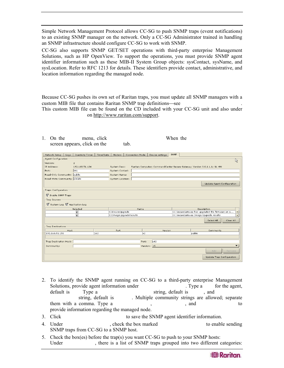 Snmp, Mib files, Configuring snmp in cc-sg | Raritan Engineering Command Center CC-SG User Manual | Page 191 / 270
