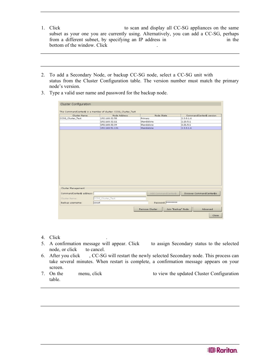 Set secondary cc-sg node | Raritan Engineering Command Center CC-SG User Manual | Page 205 / 270