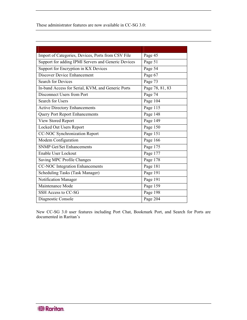 New 3.0 features | Raritan Engineering Command Center CC-SG User Manual | Page 22 / 270