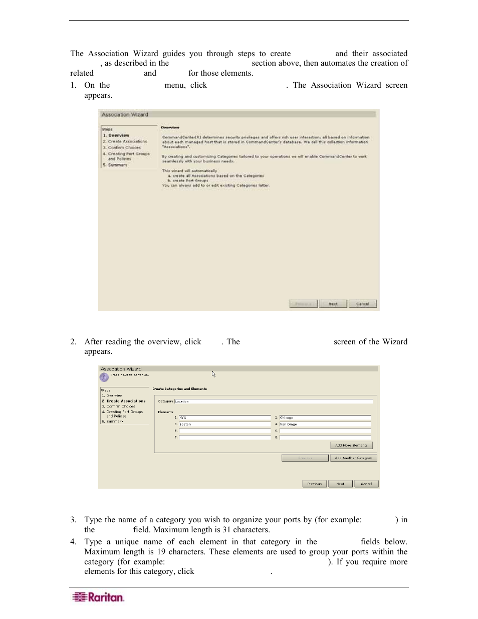 Association wizard, Figure 44 association wizard overview | Raritan Engineering Command Center CC-SG User Manual | Page 58 / 270