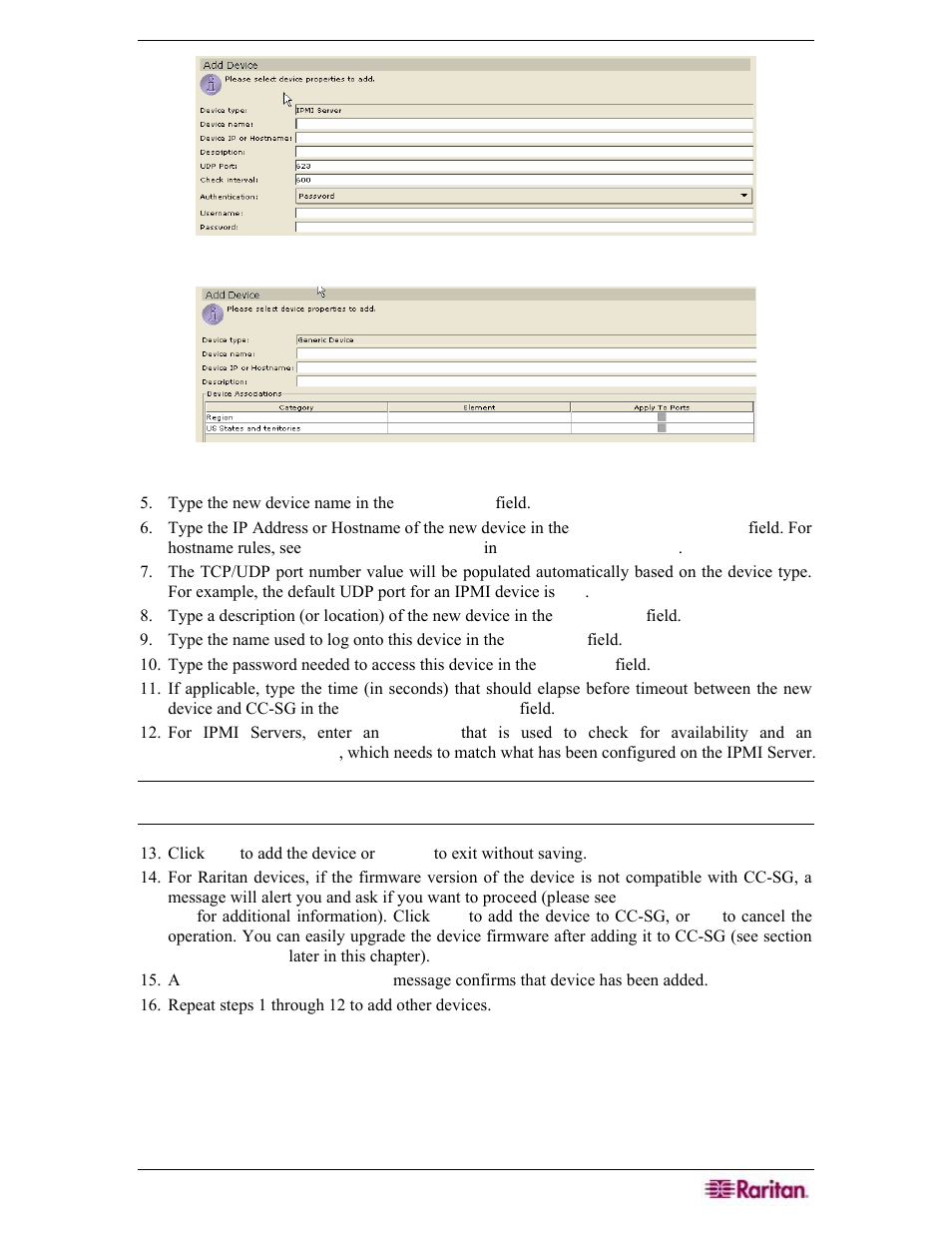 Figure 57 add device screen for generic device | Raritan Engineering Command Center CC-SG User Manual | Page 69 / 270
