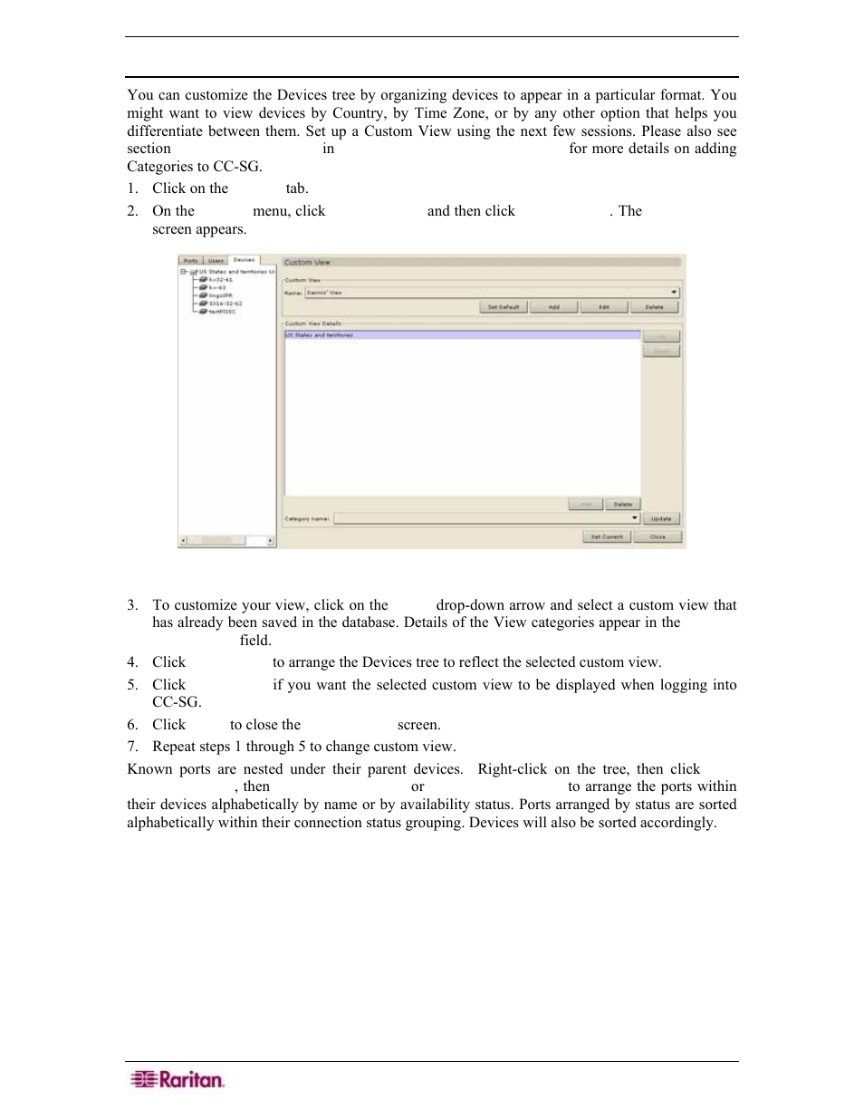 Custom view, Figure 68 custom view screen | Raritan Engineering Command Center CC-SG User Manual | Page 76 / 270