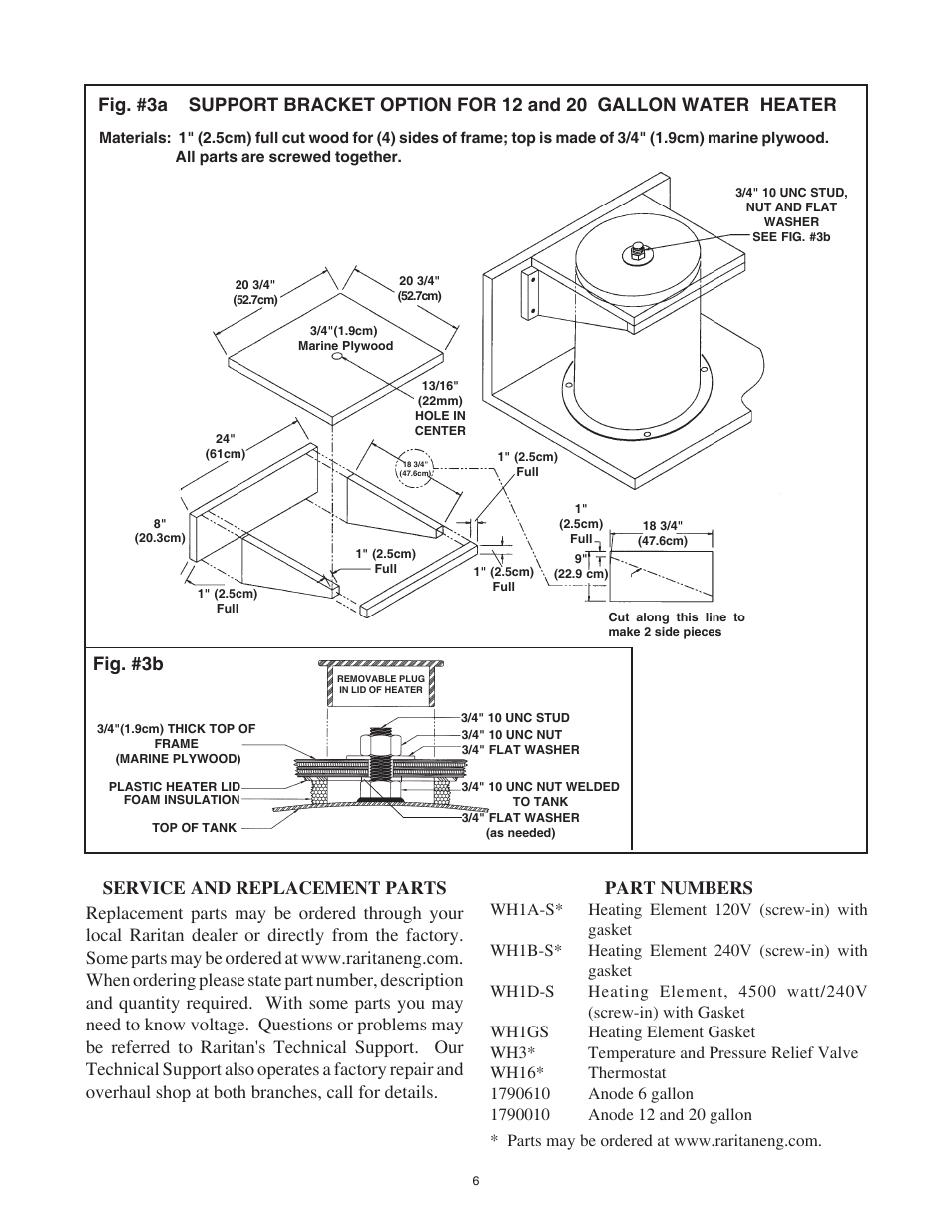 Fig. #3b, Part numbers | Raritan Engineering 1700 User Manual | Page 6 / 8