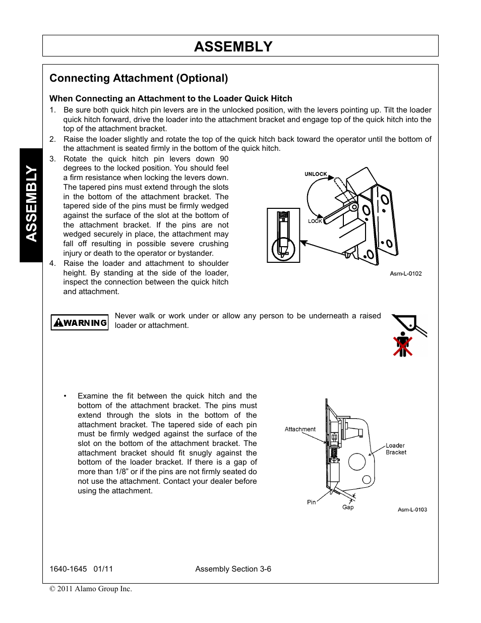 Connecting attachment (optional), Connecting attachment (optional) -6, Assembly | Assembl y | Rhinotek 1645 User Manual | Page 40 / 102