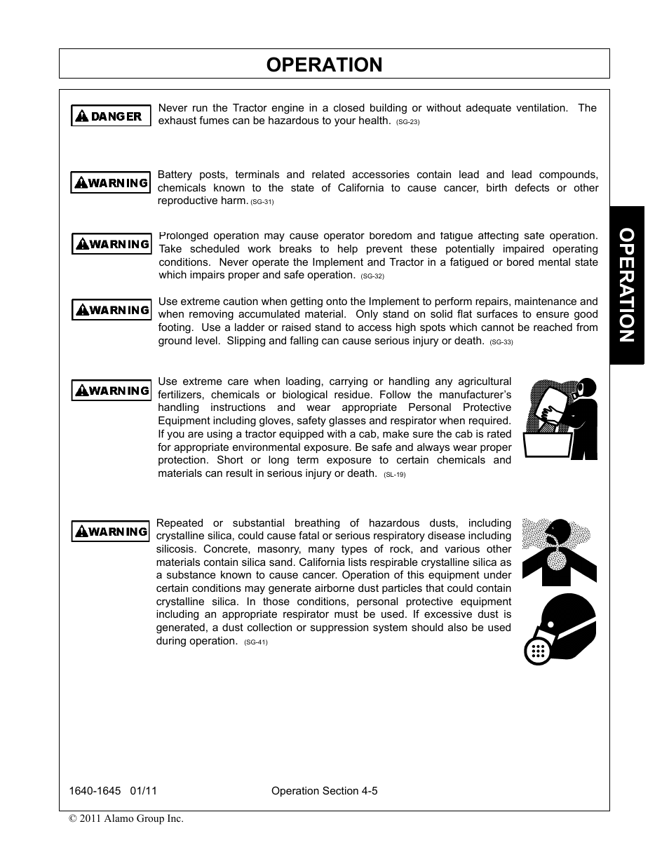 Operation, Opera t ion | Rhinotek 1645 User Manual | Page 49 / 102