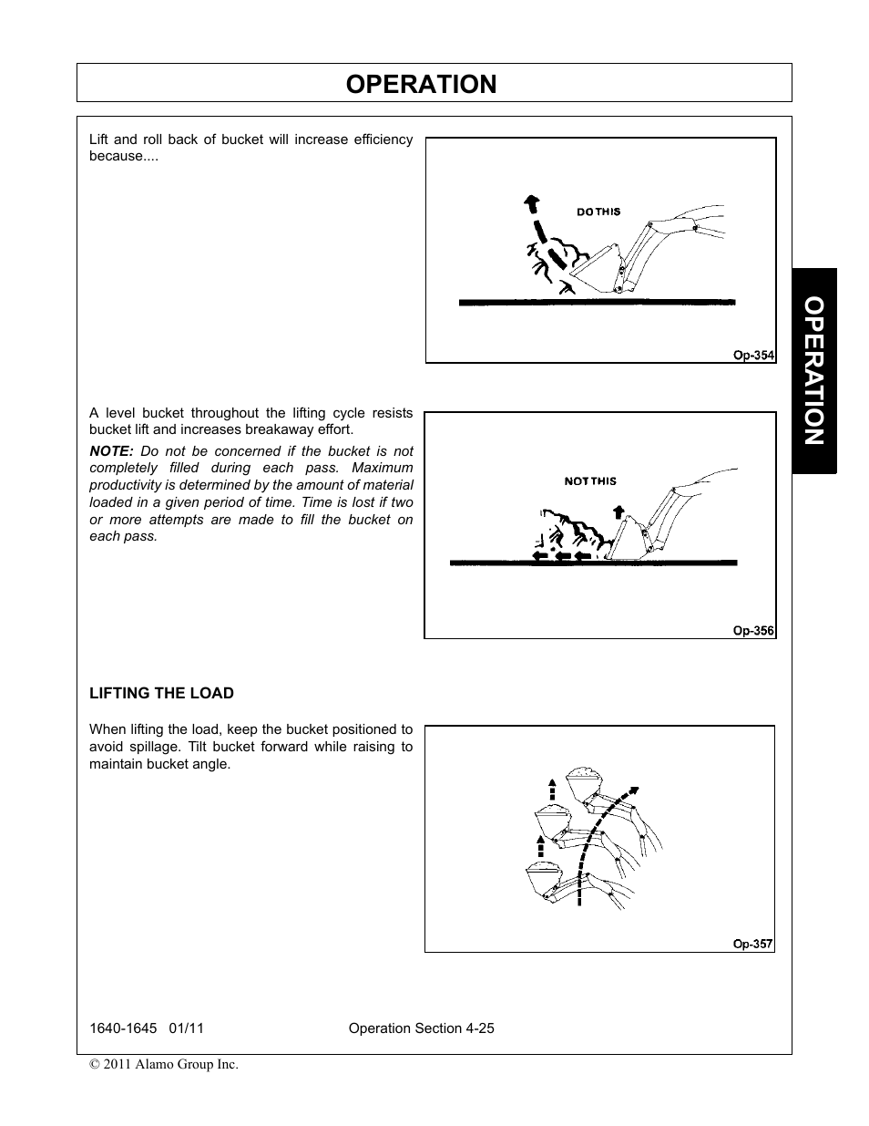 Lifting the load, Operation, Opera t ion | Rhinotek 1645 User Manual | Page 69 / 102