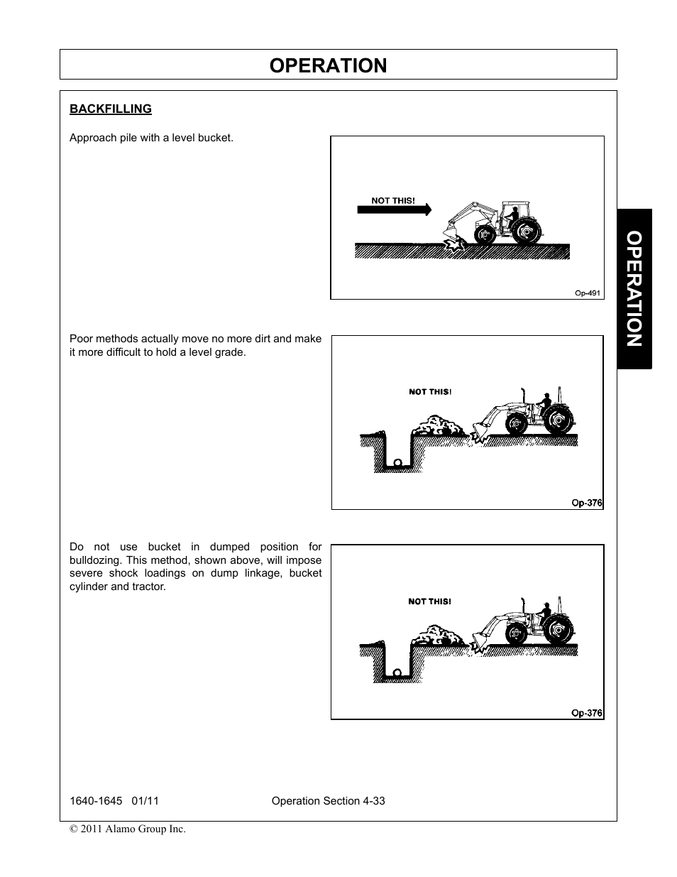 Backfilling, Operation, Opera t ion | Rhinotek 1645 User Manual | Page 77 / 102