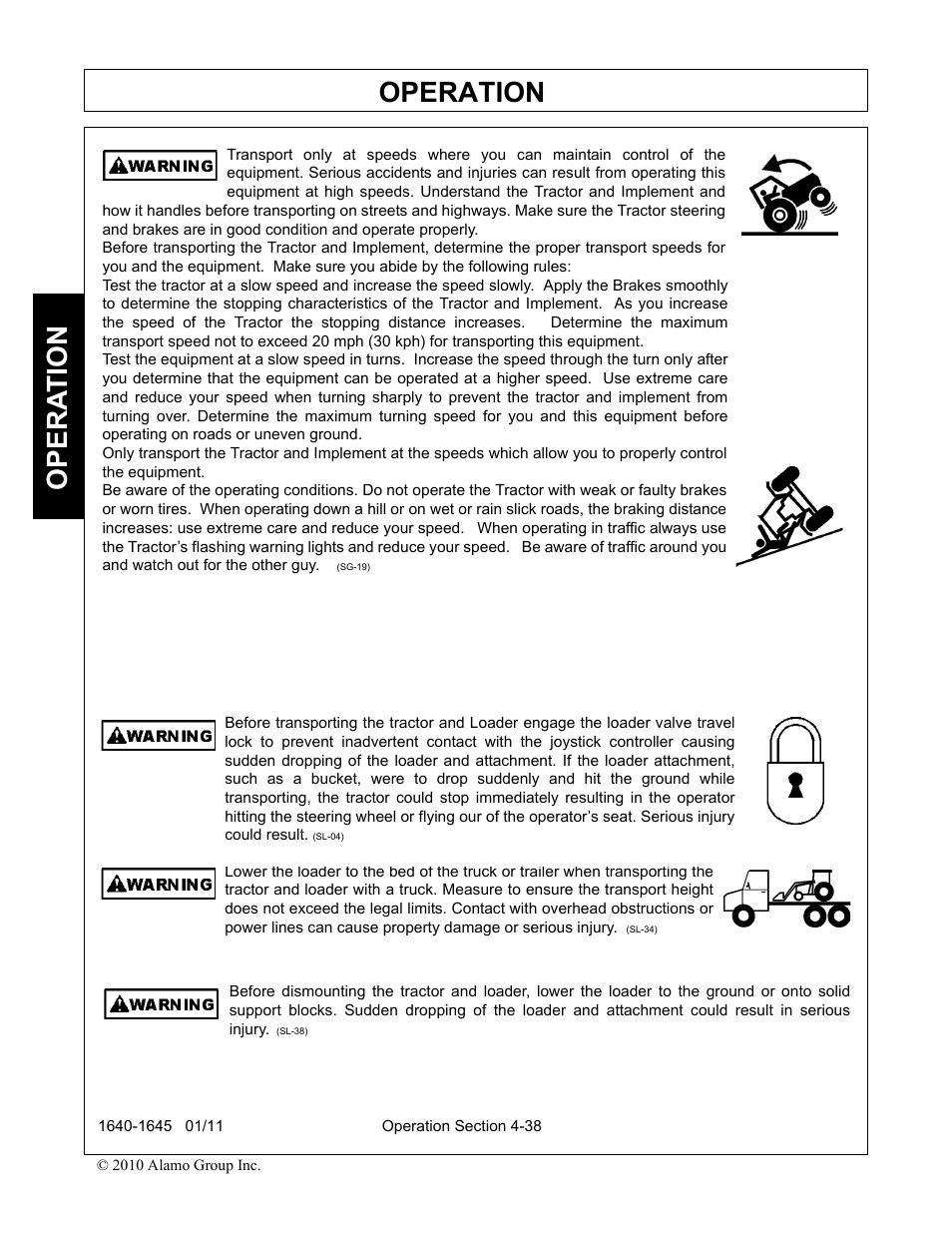 Operation, Opera t ion | Rhinotek 1645 User Manual | Page 82 / 102