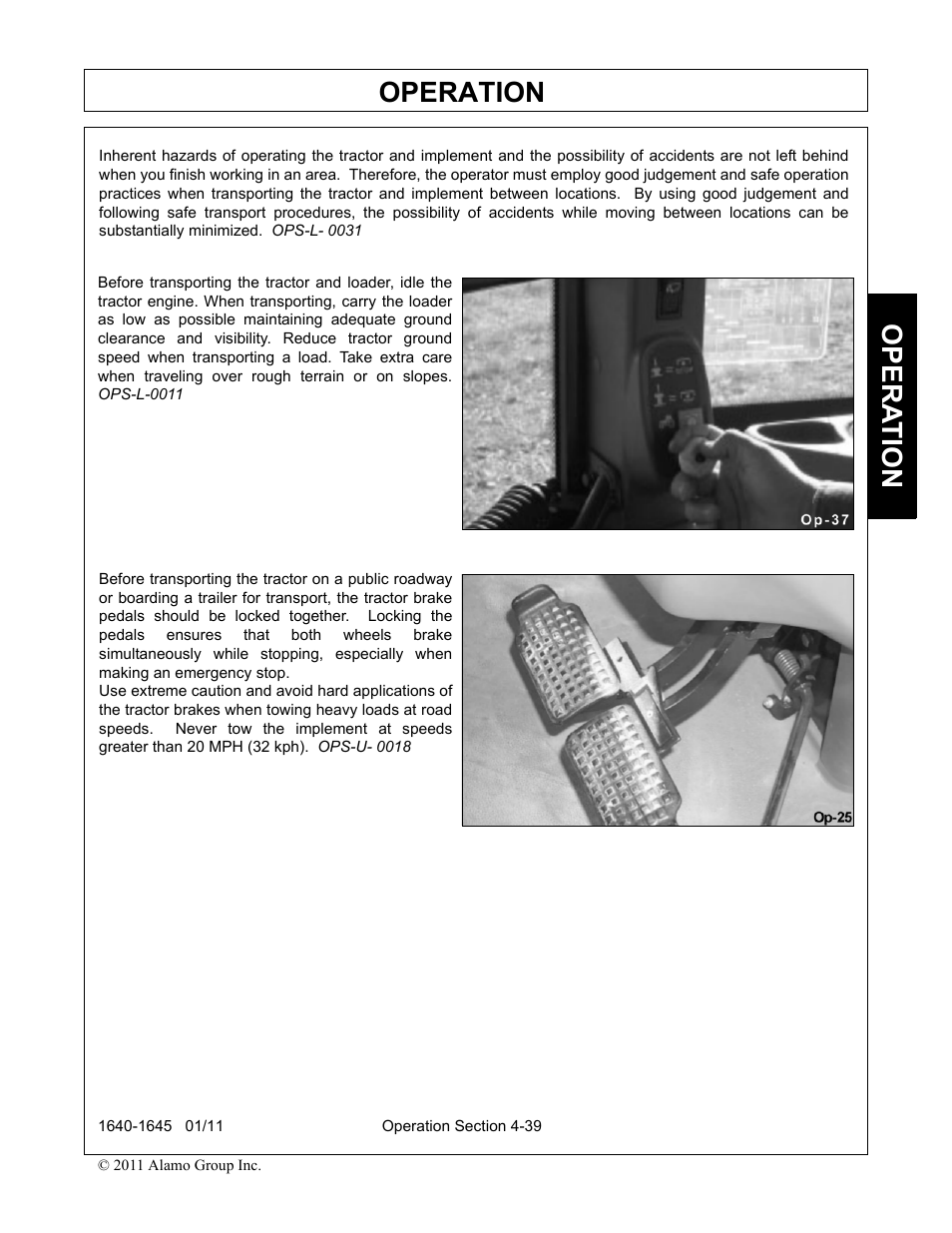 Operation, Opera t ion | Rhinotek 1645 User Manual | Page 83 / 102