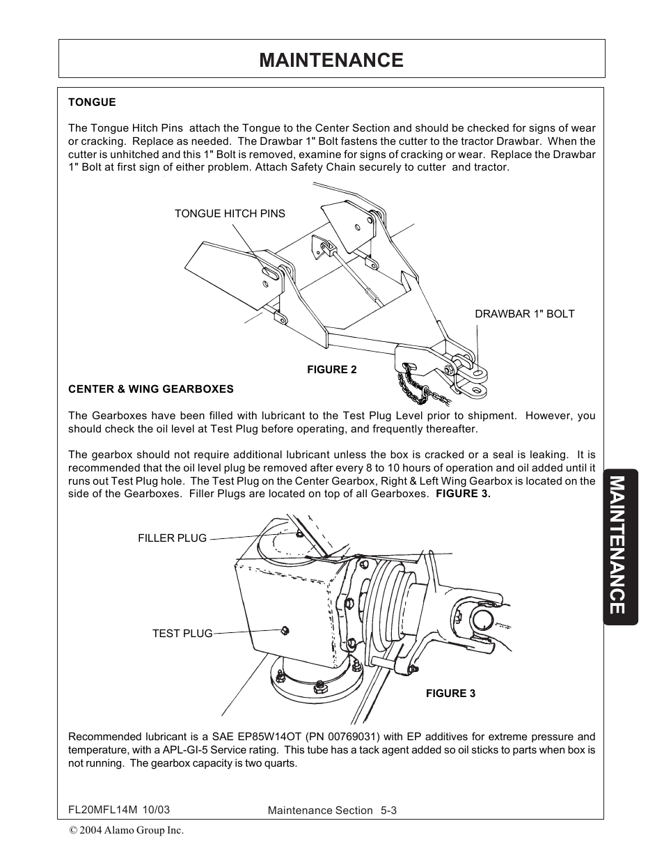 Tongue -3 gearboxes -3, Maintenance | Rhinotek RHINO FL20 User Manual | Page 133 / 152