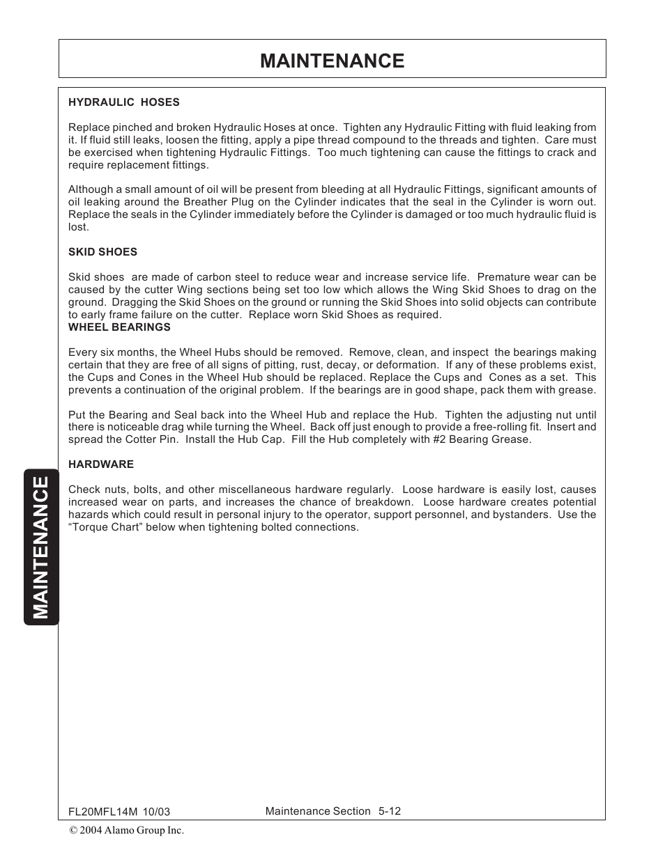 Maintenance | Rhinotek RHINO FL20 User Manual | Page 142 / 152