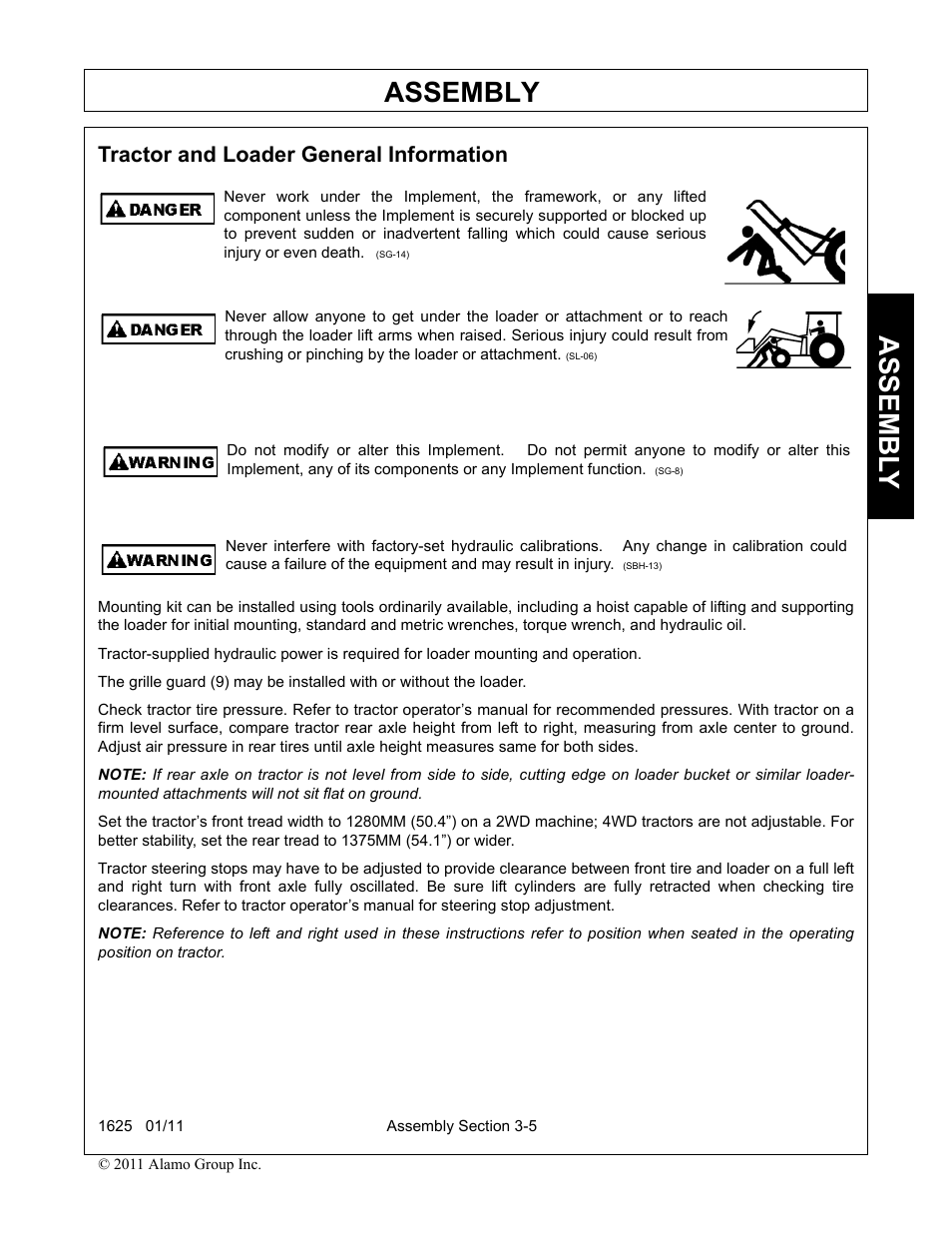 Tractor and loader general information, Tractor and loader general information -5, Assembly | Assembl y | Rhinotek F-4243C User Manual | Page 39 / 112