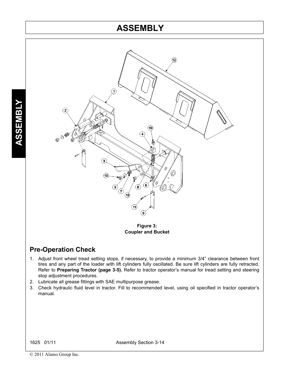 Pre-operation check, Pre-operation check -14, Assembly | Assembl y | Rhinotek F-4243C User Manual | Page 48 / 112