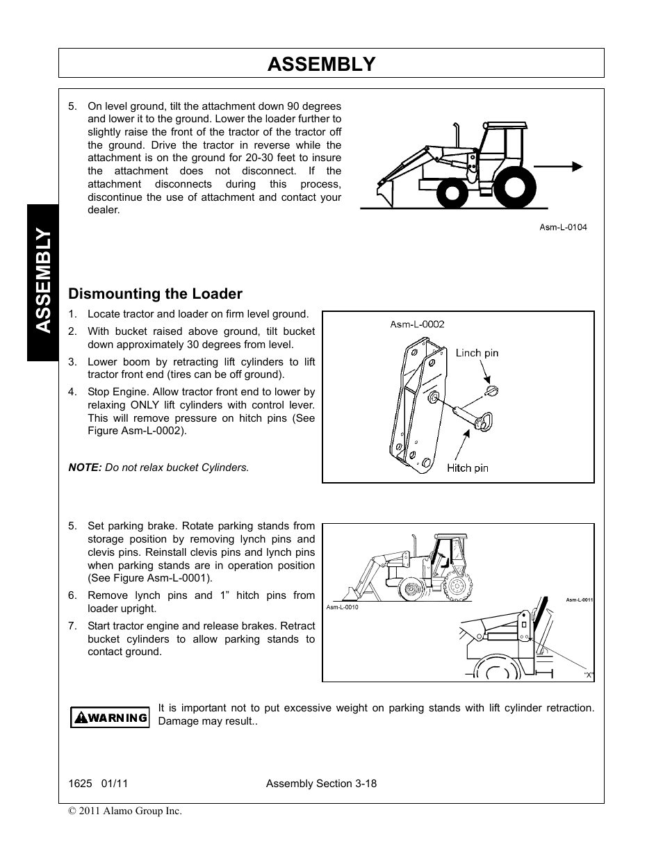 Dismounting the loader, Dismounting the loader -18, Assembly | Assembl y | Rhinotek F-4243C User Manual | Page 52 / 112