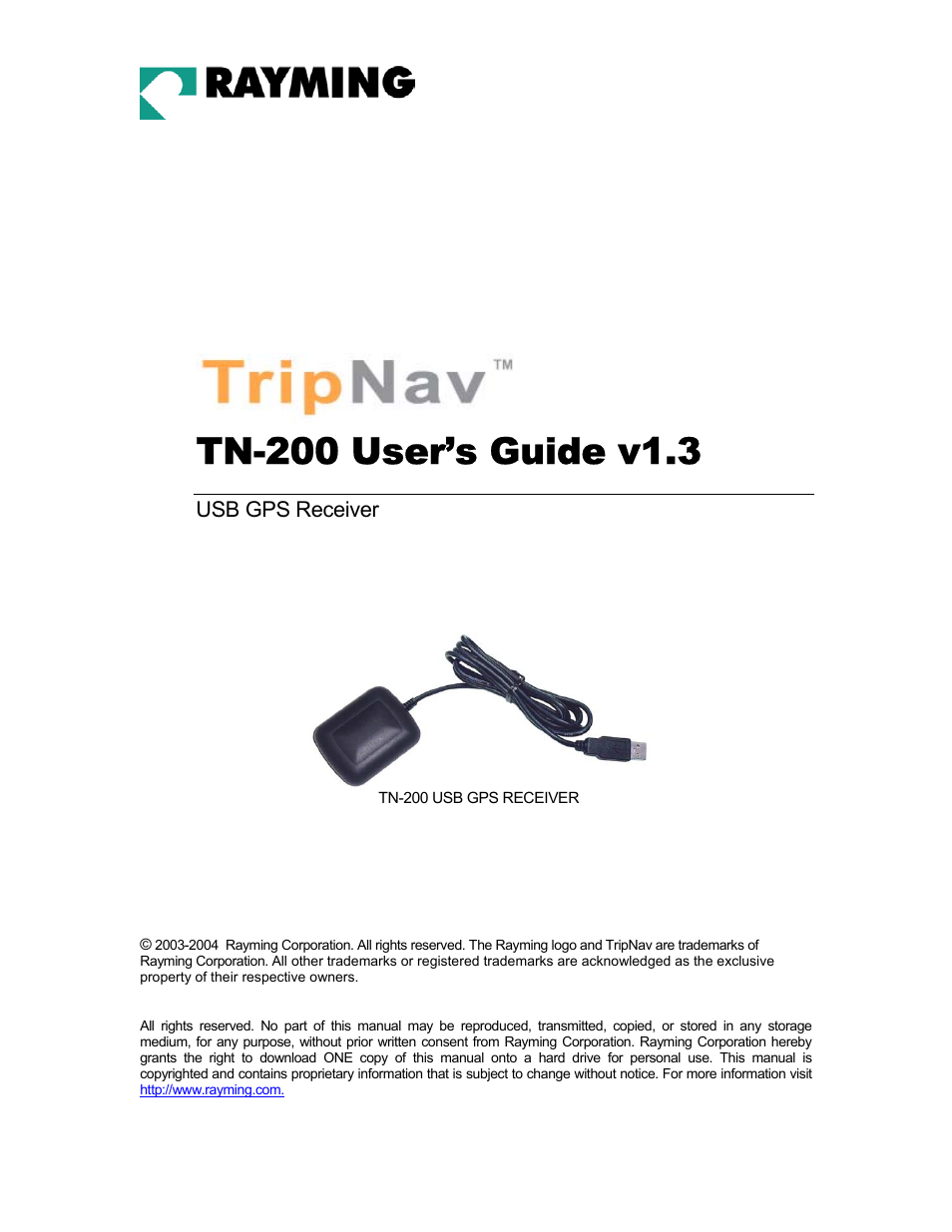 Rayming TN-200 User Manual | 33 pages