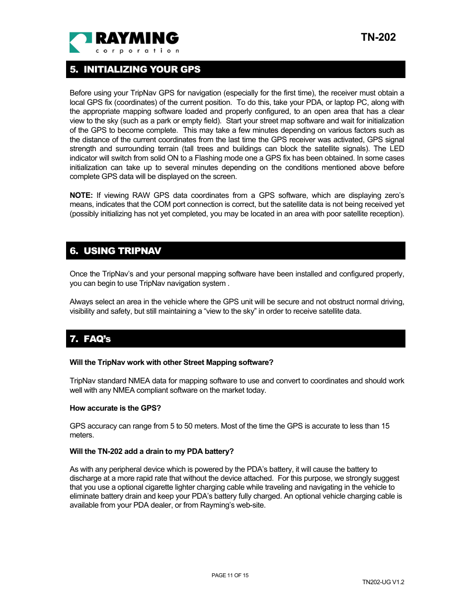 Tn-202 | Rayming TN-202 User Manual | Page 11 / 15