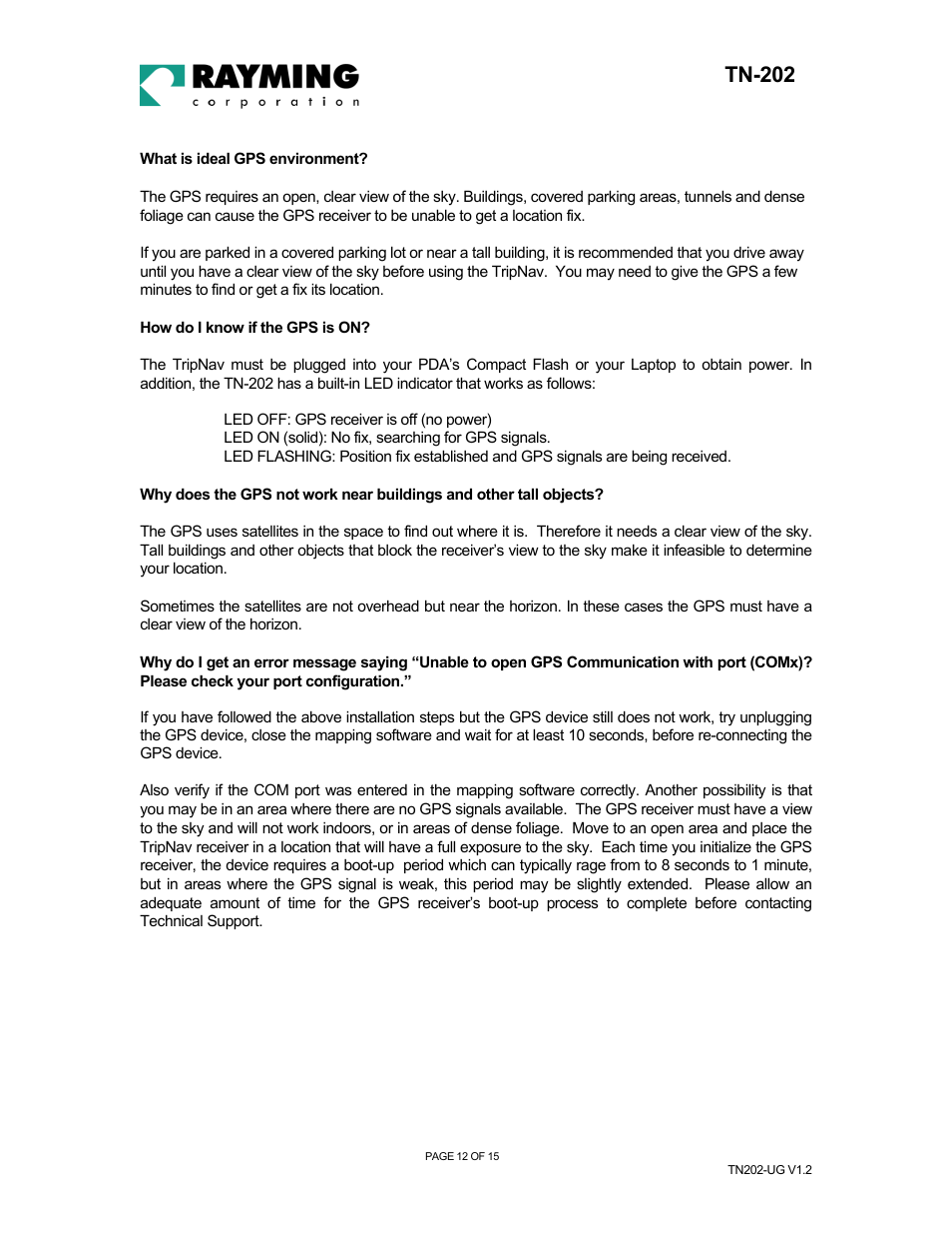 Tn-202 | Rayming TN-202 User Manual | Page 12 / 15