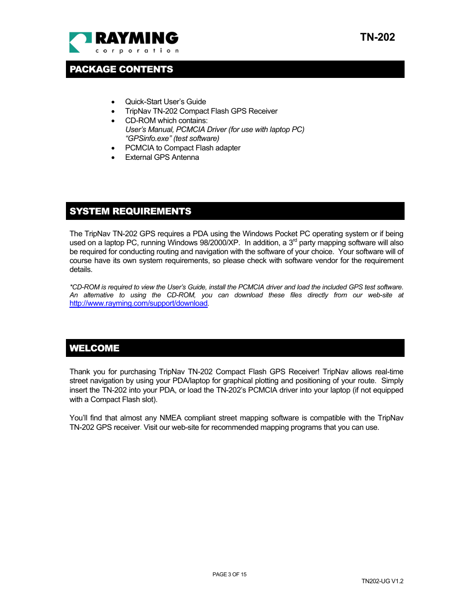 Tn-202 | Rayming TN-202 User Manual | Page 3 / 15