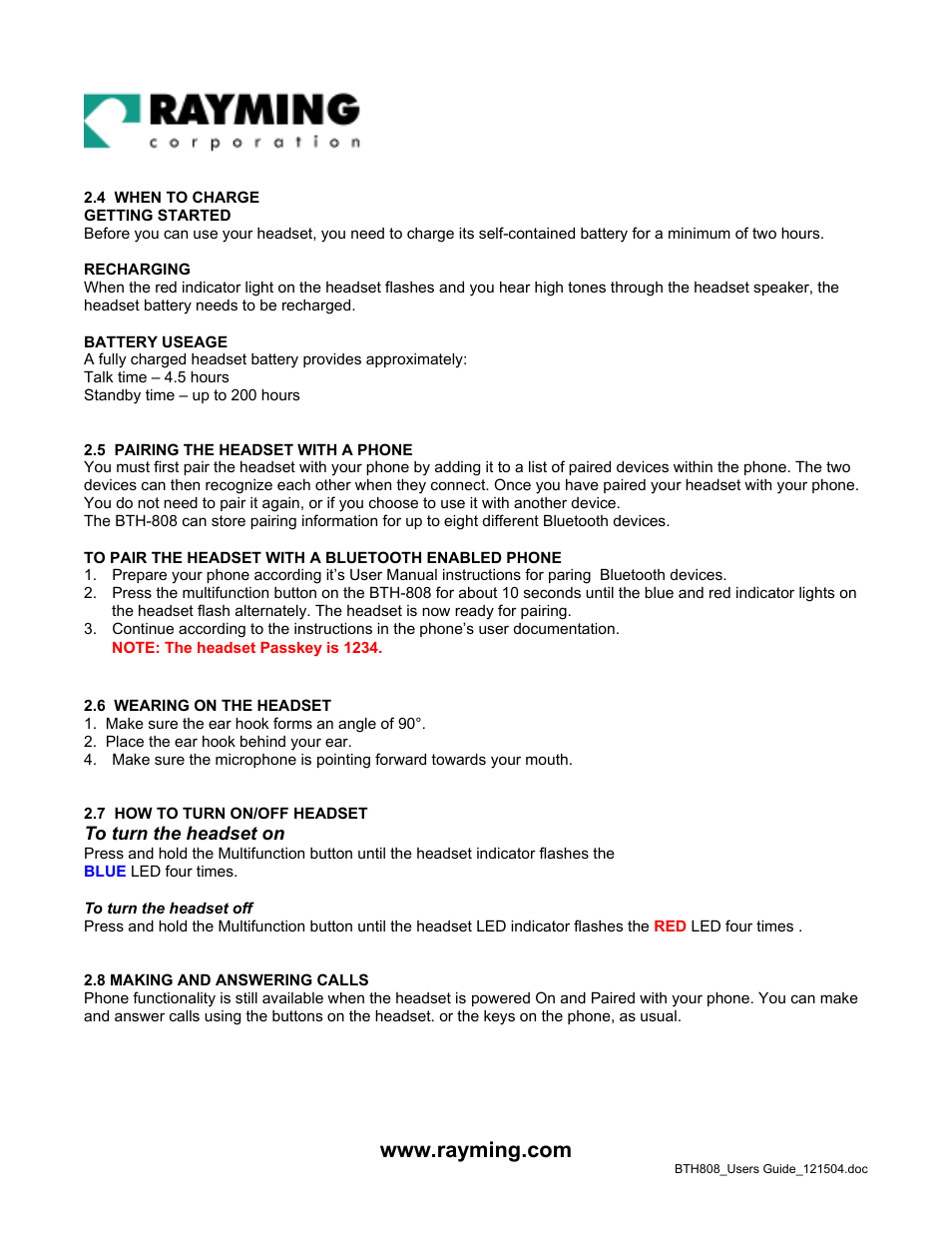 Rayming BTH-808 User Manual | Page 6 / 9