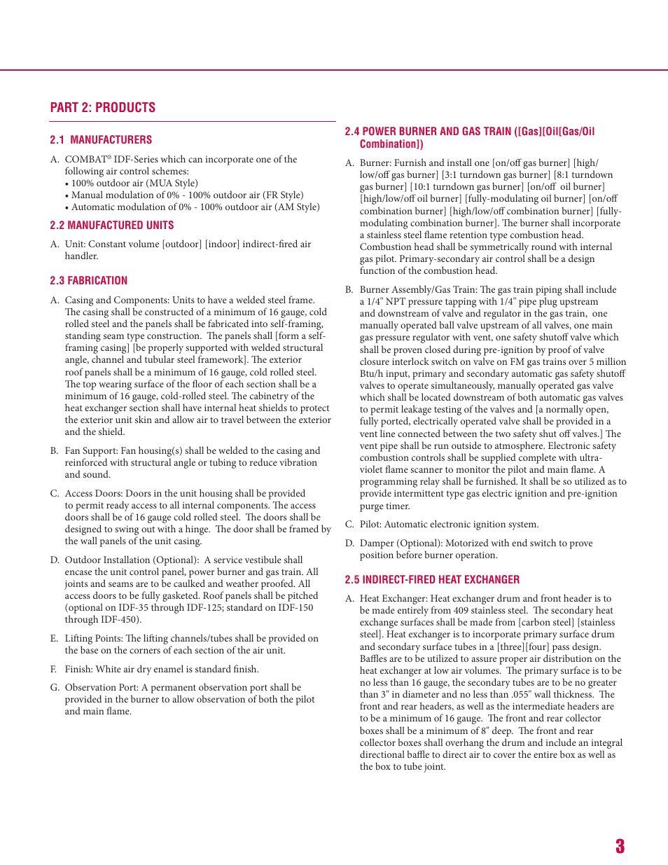Part 2: products | Roberts Gorden Combat IDF-Series User Manual | Page 3 / 6