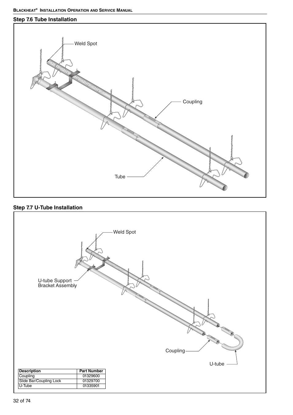 6 tube installation 7.7 u-tube installation | Roberts Gorden Vacuum Assisted Linear User Manual | Page 38 / 84