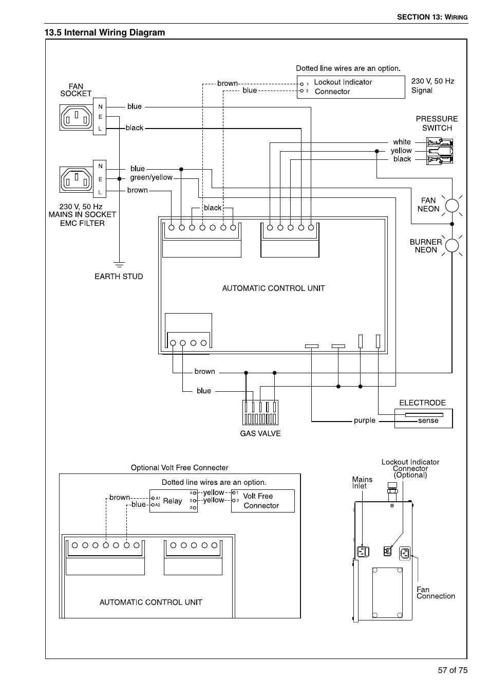 5 internal wiring diagram | Roberts Gorden Vacuum Assisted Linear User Manual | Page 63 / 84