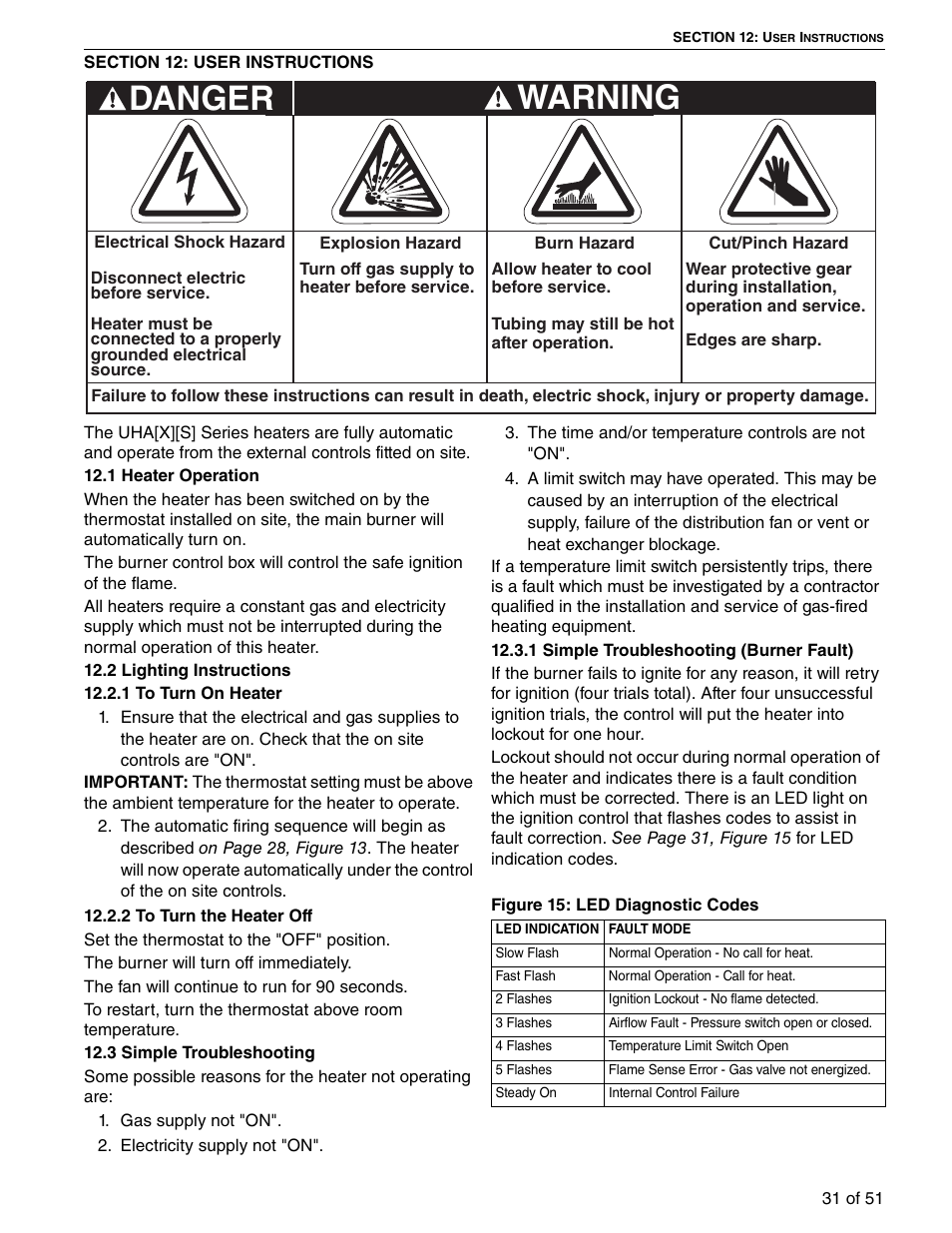 Warning, Danger | Roberts Gorden 175 User Manual | Page 39 / 62