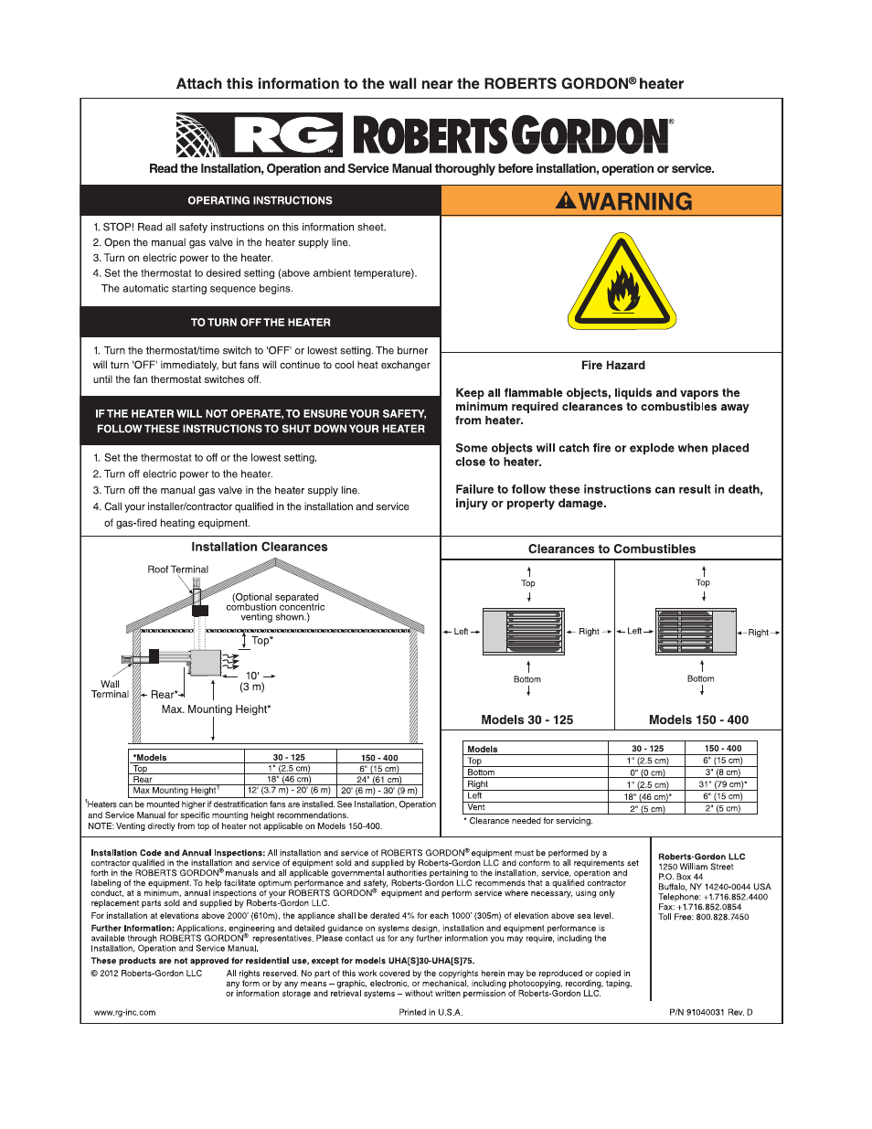 Roberts Gorden 175 User Manual | Page 62 / 62