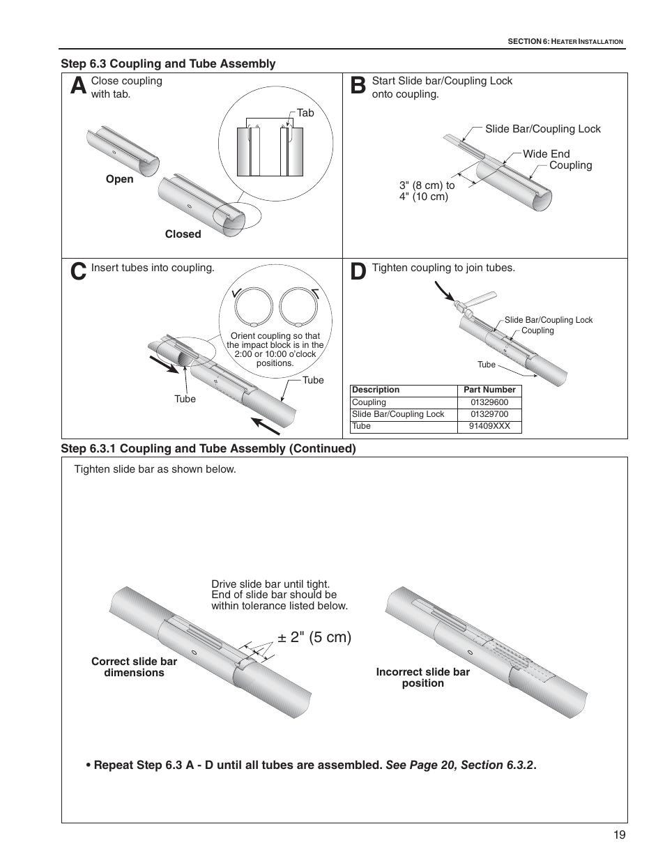 2" (5 cm) | Roberts Gorden CTH2-125 User Manual | Page 25 / 68