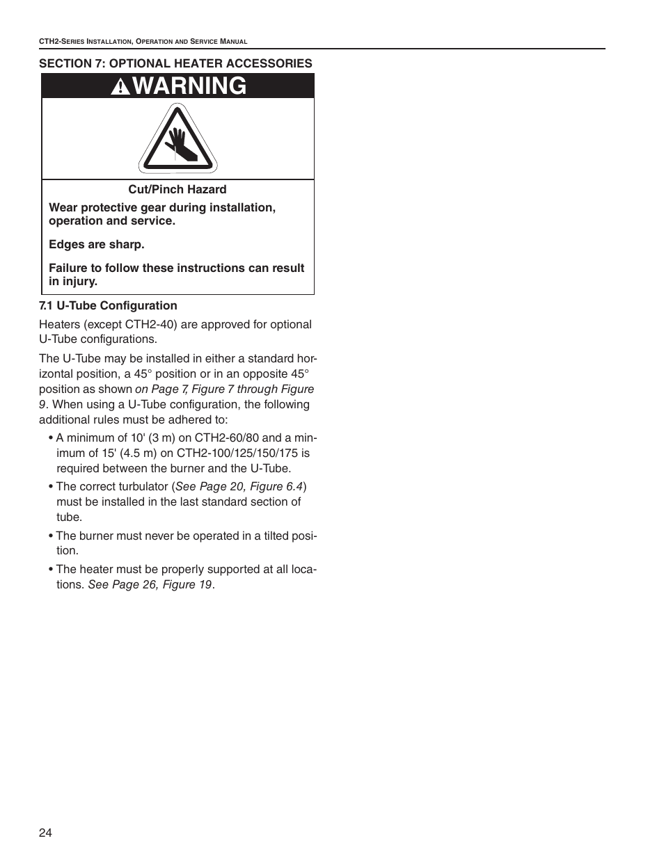 Warning | Roberts Gorden CTH2-125 User Manual | Page 30 / 68