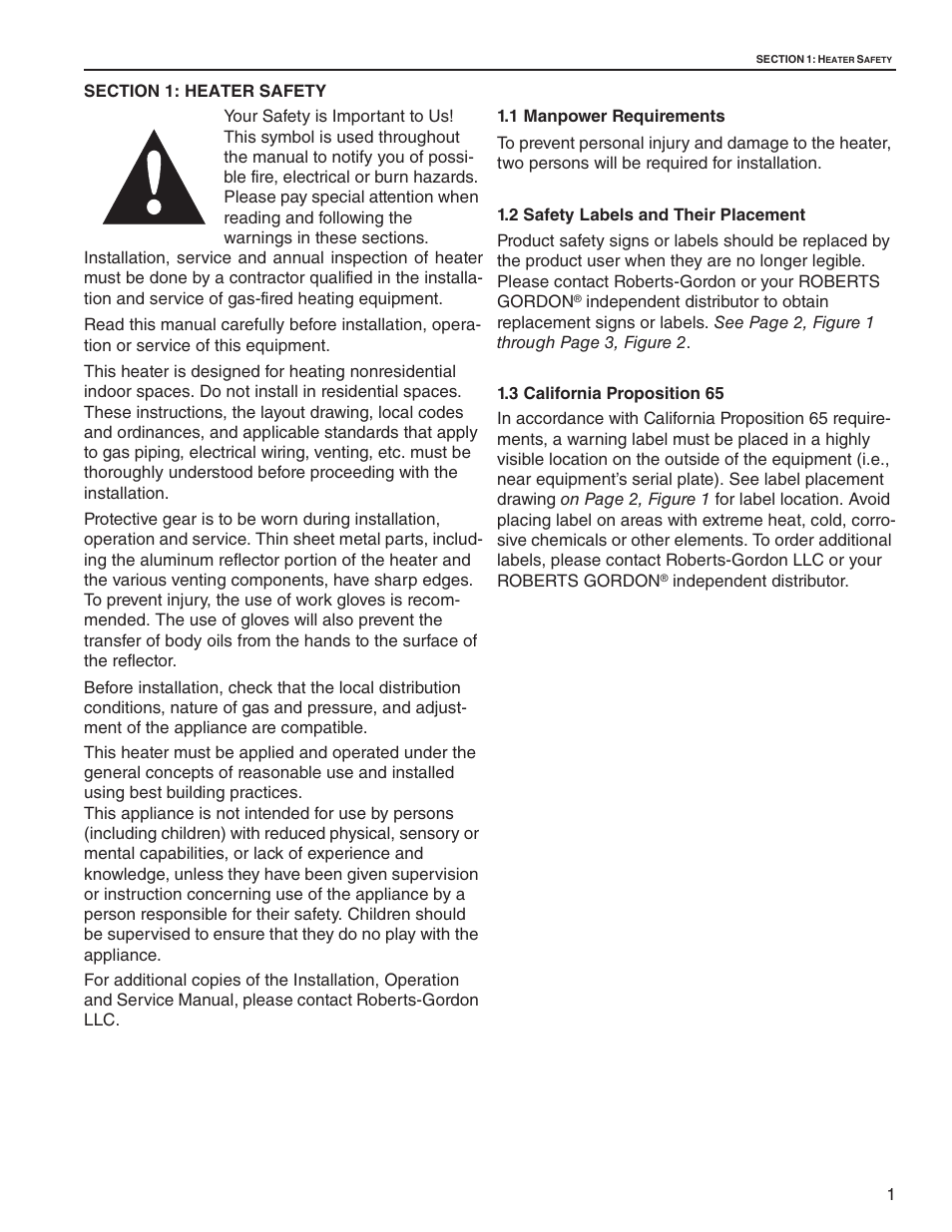 Roberts Gorden CTH2-125 User Manual | Page 7 / 68
