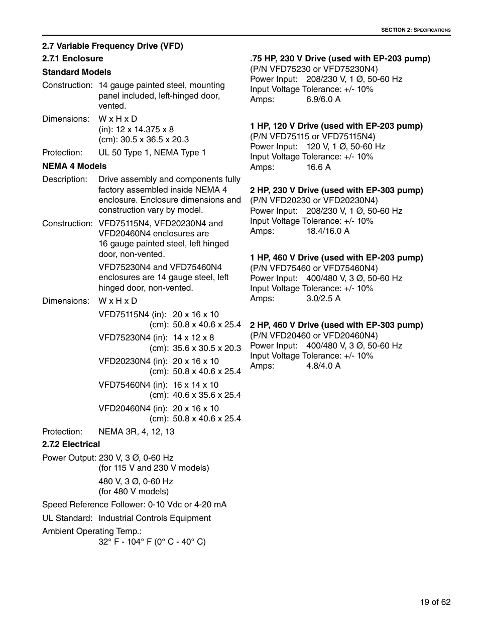 7 variable frequency drive (vfd) | Roberts Gorden 10081601NA Rev H 12/11 User Manual | Page 25 / 70